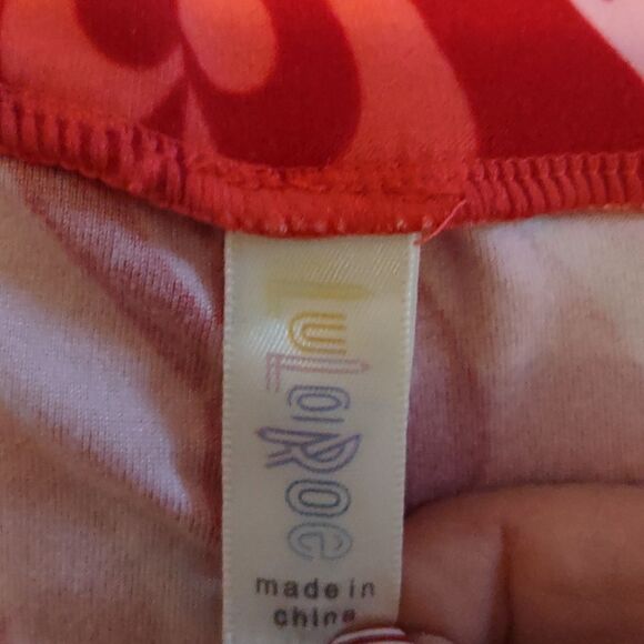 LuLaRoe‎ Women's size L Tall & Curvy pink red heart leggings stretch pants - Picture 3 of 6